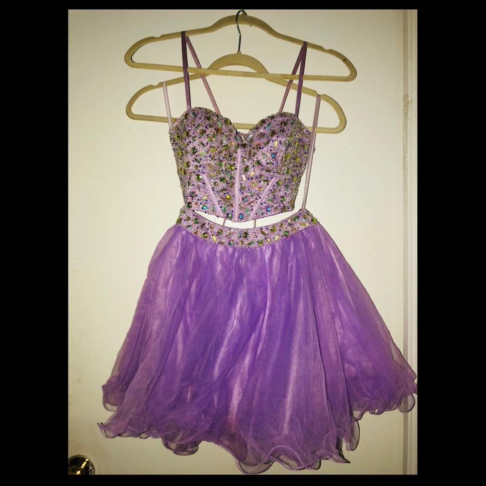 Lavender sparkly two piece dress !
